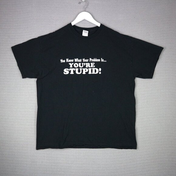 Gildan Other - Gildan " You're Stupid! " Humour Vintage Text Tee Large